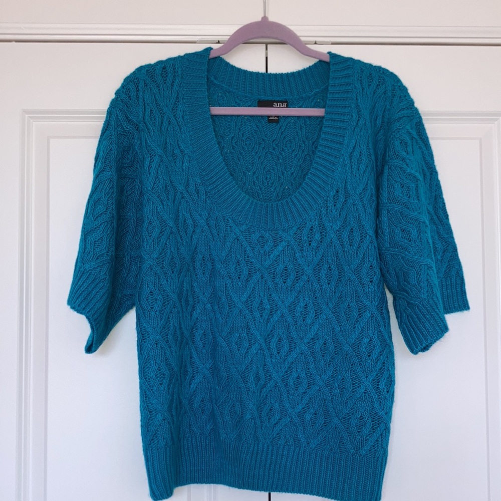 UEC a.n.a.half-sleeved Sweater Size XL turquoise